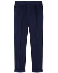 Hackett - Fulham Pleated Cotton Trousers - Lyst