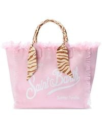 MC2 Saint Barth - Canvas Fringed Logo-Print Tote Bag - Lyst