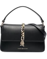 Tommy Hilfiger - Chain-detail Leather Tote Bag - Lyst