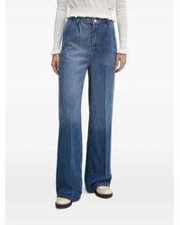 GAUDI - Pleated Wide-Leg Jeans - Lyst