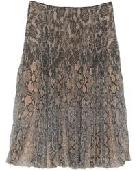 ERMANNO FIRENZE - Snake-Print Pleated Midi Skirt - Lyst