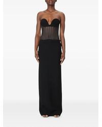 Monot - Mesh-Panelled Strapless Maxi Dress - Lyst