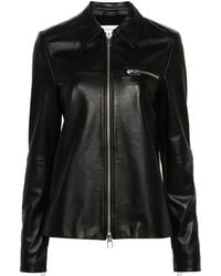Sportmax - Veste En Cuir À Fermeture Zippée - Lyst