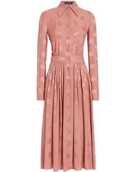 Dolce & Gabbana - Dna Midi-Jurk Met Monogram-Jacquard - Lyst