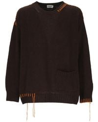 AMISH - Whipstitch-Trim Patch-Pocket Sweater - Lyst