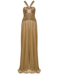 retroféte - Solace Pleated Metallic Maxi Dress - Lyst