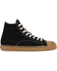 Moschino - Canvas lace-up sneakers - Lyst