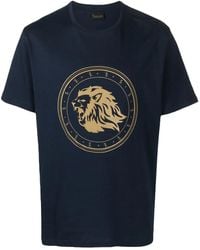 Billionaire - Flocked-Logo Short-Sleeved T-Shirt - Lyst