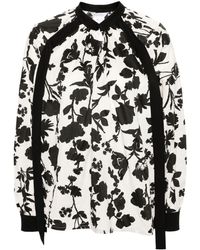Max Mara - Floral Cotton Satin Shirt - Lyst