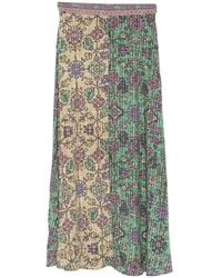 Ba&sh - Geometric-Print Pleated Midi Skirt - Lyst