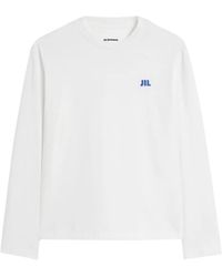 Jil Sander - T-Shirt À Logo Brodé Et Manches Longues - Lyst