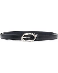 McQueen - Molten Thin Leather Belt - Lyst