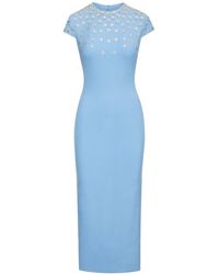 Oscar de la Renta - Crystal-embellished Midi Dress - Lyst
