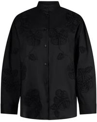 Liu Jo - Embroidered Mandarin-Collar Shirt - Lyst