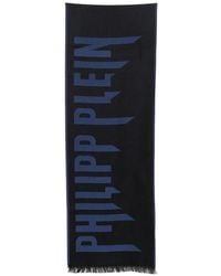 Philipp Plein - Sciarpa Con Stampa Logo E Frange - Lyst
