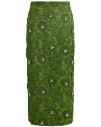 Essentiel Antwerp - Floral Lace Rhinestone Midi Skirt - Lyst