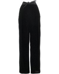Emporio Armani - Glitter-Detail Self-Tie Trousers - Lyst