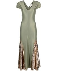 V:PM ATELIER - V-Neck Sequin-Embellished Dress - Lyst