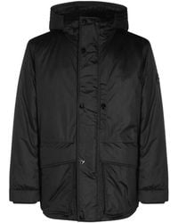 Stone Island - Hooded Button-Up Coat - Lyst