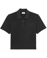 Saint Laurent - Logo-Embroidered Piqué Polo Shirt - Lyst