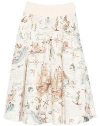 Zimmermann - Geribbelde Midi-Rok Met Print - Lyst