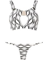 Amir Slama - Wave-Print Thong Bikini Set - Lyst