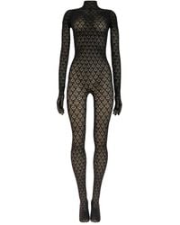 Wolford - Mermaid-Net Mock-Neck Catsuit - Lyst