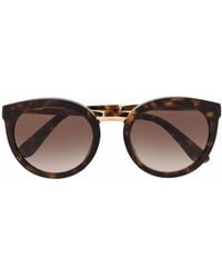 Dolce & Gabbana - Tortoiseshell Round-Frame Sunglasses - Lyst