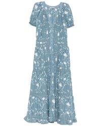 Alice + Olivia - Lace-Trim Floral-Print Maxi Dress - Lyst
