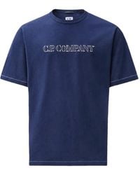 C.P. Company - T-Shirt À Logo 30/2 En Jersey Mercerisé - Lyst
