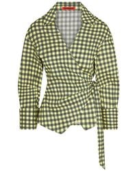 Simon Miller - Anya Gingham-Print Wrap Blouse - Lyst