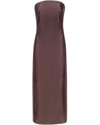 Loulou de Saison - Giulia Striped Bustier Midi Dress - Lyst