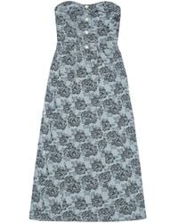 Ganni - Midi-Jurk Met Jacquard - Lyst