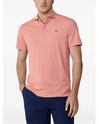 Hackett - Embroidered Cotton-Linen Polo Shirt - Lyst