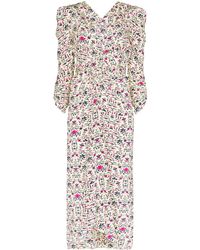 Isabel Marant 'Albi' Kleid mit Blumen-Print - Gelb