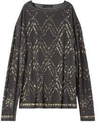 Lanvin - Sequin-Embellished Long-Sleeved T-Shirt - Lyst