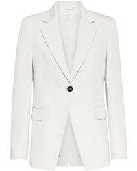 Brunello Cucinelli - Linen And Cotton Blend Single-breasted Jacket - Lyst