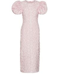 ROTATE BIRGER CHRISTENSEN - Jacquard Midi Puffy Dress - Lyst
