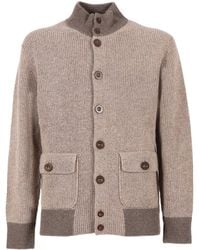 Ballantyne - Ribbed Wool Cardigan - Lyst