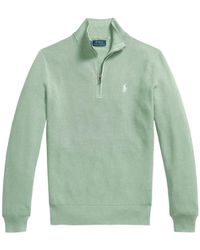 Polo Ralph Lauren - Quarter-Zip Waffle-Knit Sweater - Lyst