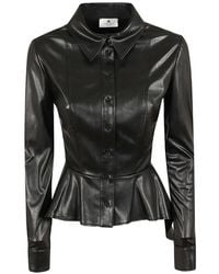 Elisabetta Franchi - Peplum-Hem Long-Sleeve Shirt - Lyst