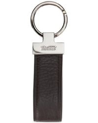 Moorer - Logo-Plaque Grained Leather Keyring - Lyst