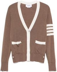 Thom Browne - Striped Detail Cardigan - Lyst