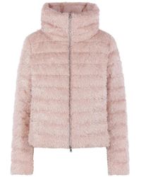 Herno - Abrigo Acolchado Con Pelo Artificial - Lyst