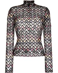 Missoni - Zig Zag Pattern Wool Blend Turtleneck Sweater - Lyst