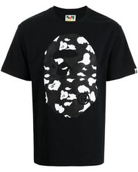 A Bathing Ape - Shark Camouflage Logo-print T-shirt - Lyst
