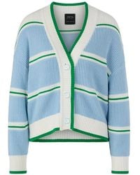 Marc Cain - Striped V-Neck Cardigan - Lyst