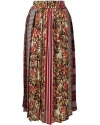 Pierre Louis Mascia - Vintage-floral Pleated Midi Skirt - Lyst