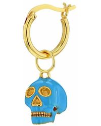 True Rocks - Skull Hoop Earring - Lyst