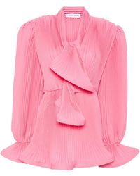 ROWEN ROSE - Ruffled-Detail Mini Dress - Lyst